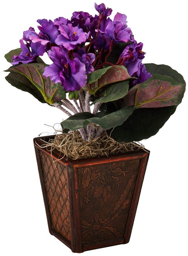 Nearly Natural African Violet with Vase Silk Plant (Set of 2) - Image 4