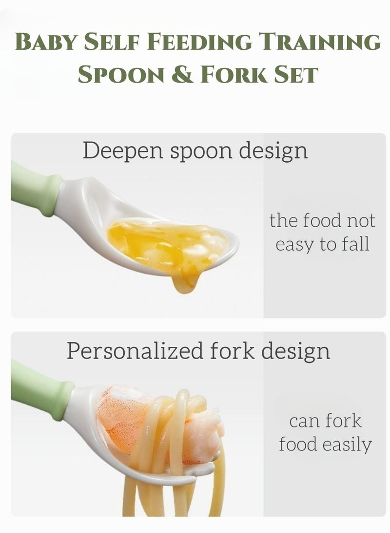 Baby Care Cute Dinosaur Baby Spoon and Fork Set with Travel Case, Self-Feeding Cutlery Set for Toddlers , BPA Free Toddler Training Set, Easy to Clean Ideal for Everyday Use and Travel Yellow - Image 5