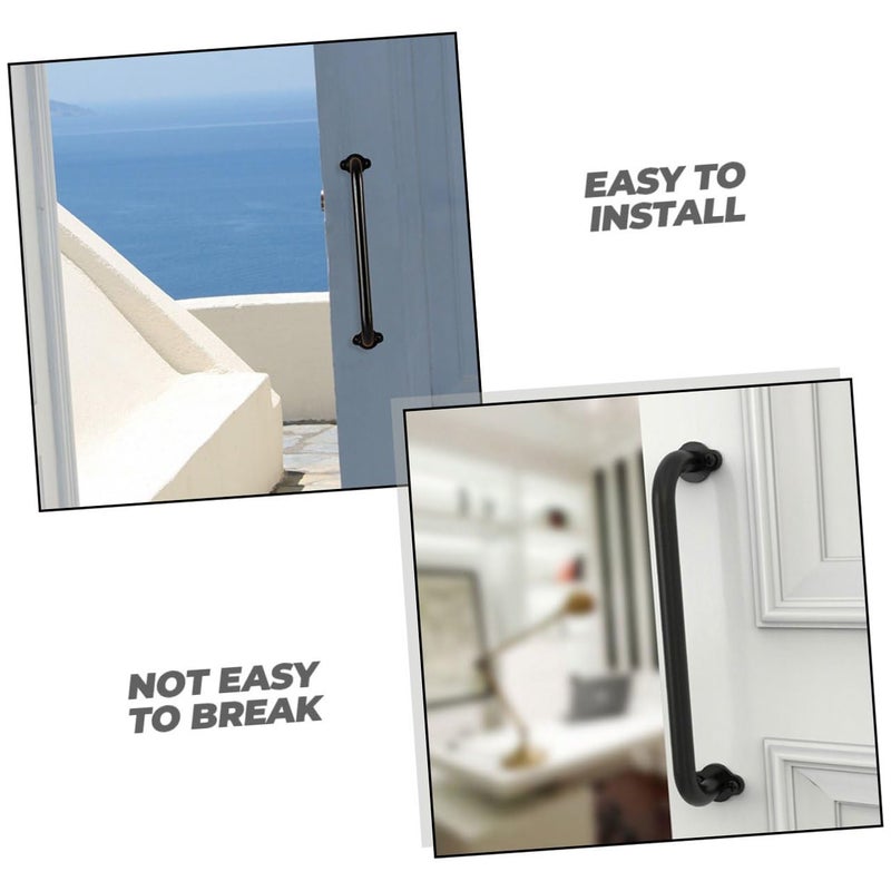 Carbon Steel Sliding Barn Door Handle Classic Minimalist Garage Door Pull With Screws 1 Set - Image 5