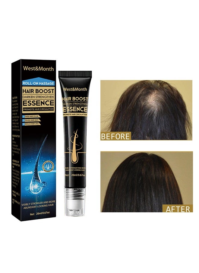 West&Month Hair Boost Darken Strengthen Essence Promote Hair Circulation Visibly Stronger And More Abundant Looking Hair,Scalp Massage Roller For Hair Loss Treatments, Aids against Hair-thining, Hair Regrowth Tr  - Image 1