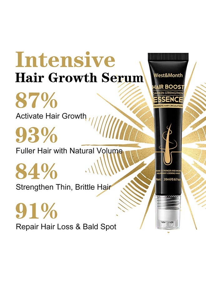 West&Month Hair Boost Darken Strengthen Essence Promote Hair Circulation Visibly Stronger And More Abundant Looking Hair,Scalp Massage Roller For Hair Loss Treatments, Aids against Hair-thining, Hair Regrowth Tr  - Image 2