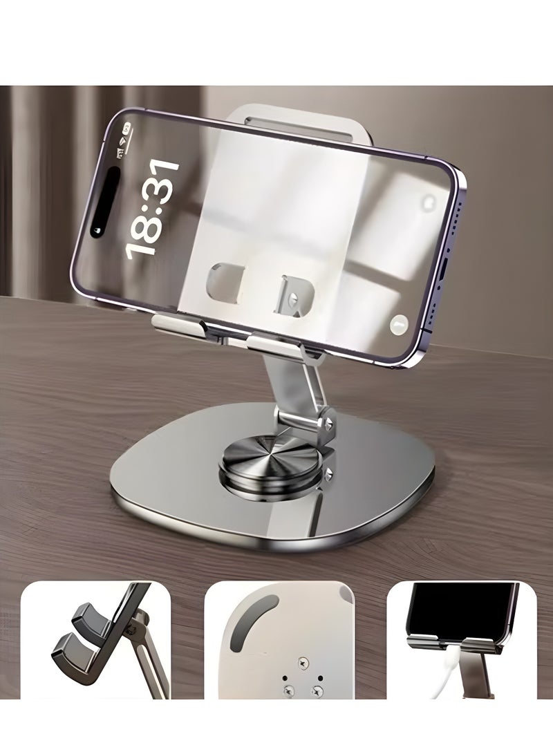 Arabest Portable Metal Mobile Stand, Adjustable Phone Stand, 360-Degree Universal Phone Holder,Stable Alloy Mobile Phone Holder for All 4-7.2'' IPhone 15/14/13/12/11 X Xr Pro Max,Google Pixel Samsung Galaxy S Phone Grips Stands - Image 1