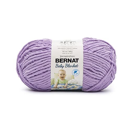 Bernat BABY BLANKET BB Baby Lilac Yarn - 1 Pack of 10.5oz/300g - Polyester - #6 Super Bulky - 220 Yards - Knitting/Crochet - Image 1