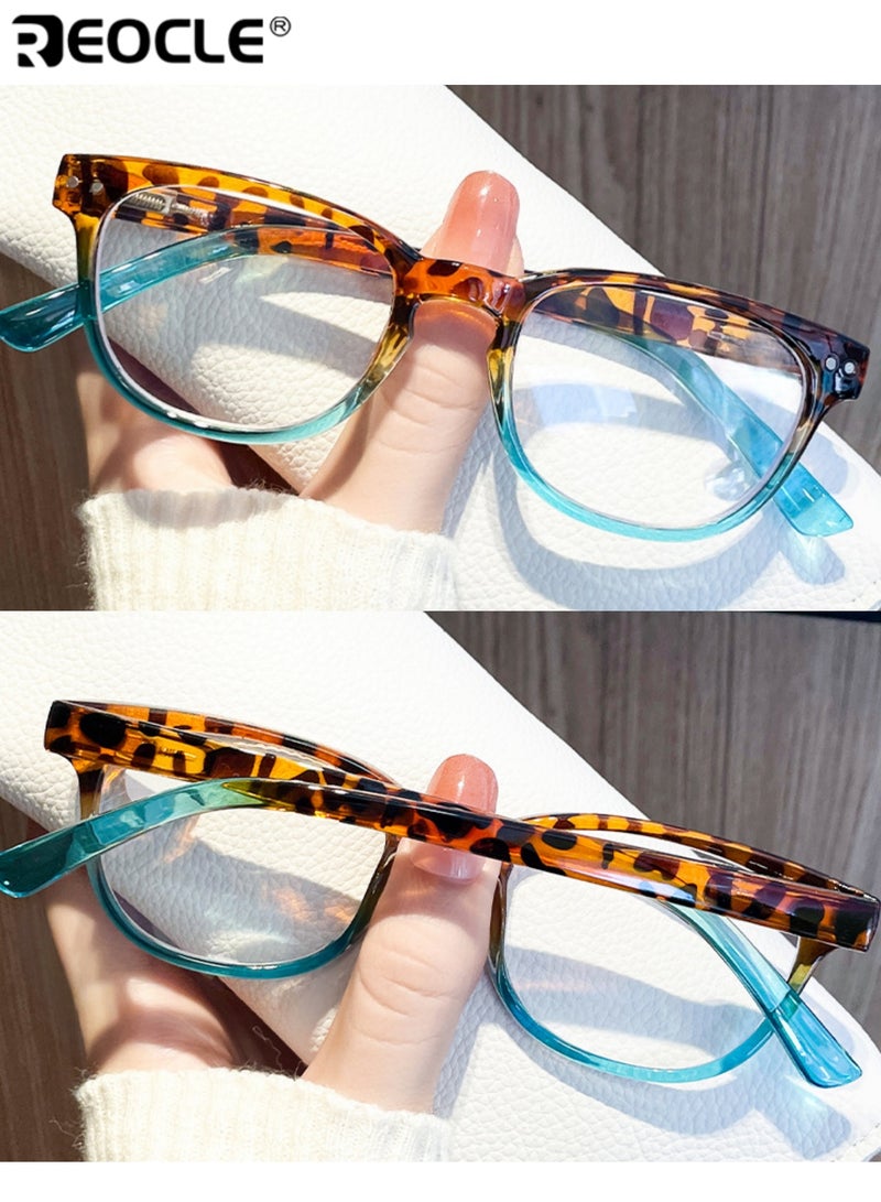 ريوكل نظارات نسائية طويلة النظر مضادة للضوء الأزرق بإطار كلاسيكي بتصميم مريح مع حافظة واقية محمولة مناسبة للقراءة اليومية والمكتب - Image 3