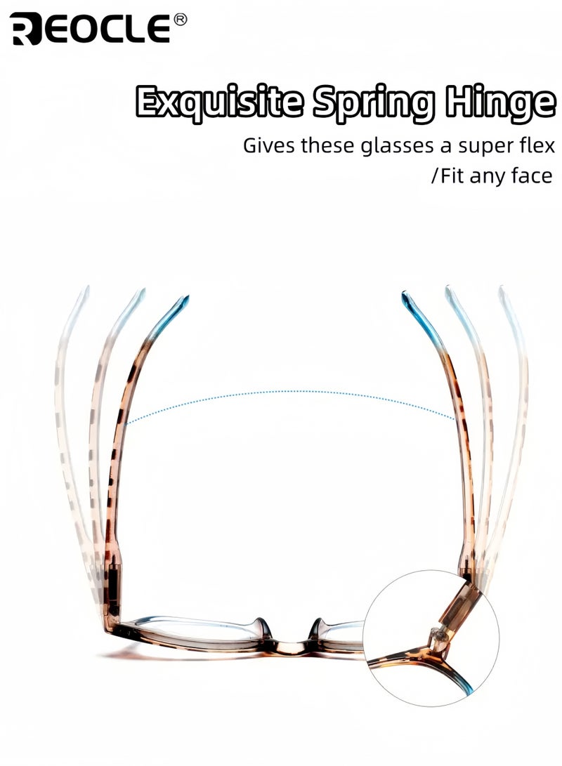 ريوكل نظارات نسائية طويلة النظر مضادة للضوء الأزرق بإطار كلاسيكي بتصميم مريح مع حافظة واقية محمولة مناسبة للقراءة اليومية والمكتب - Image 4