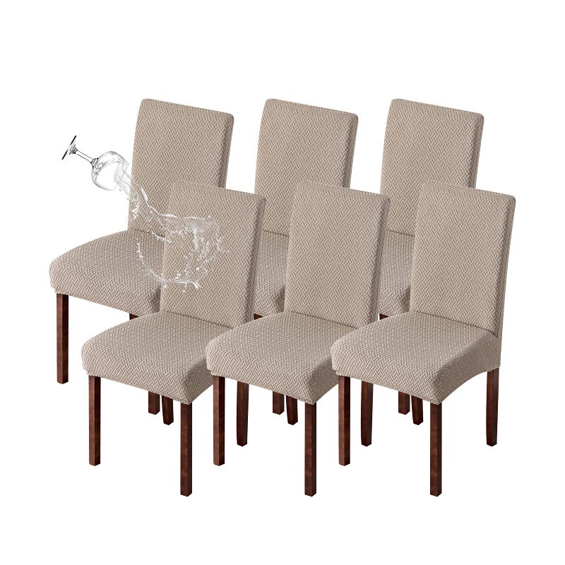 Genina Waterproof Chair Covers for Dining Room 6 Pack Kitchen Chair covers Parson Dining Chair SlipcoverKhaki