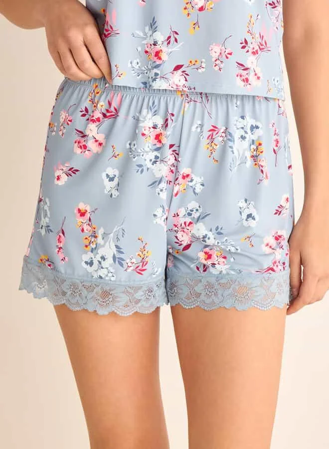 Splash FAV Floral Print Camisole Top and Elasticated Shorts Set