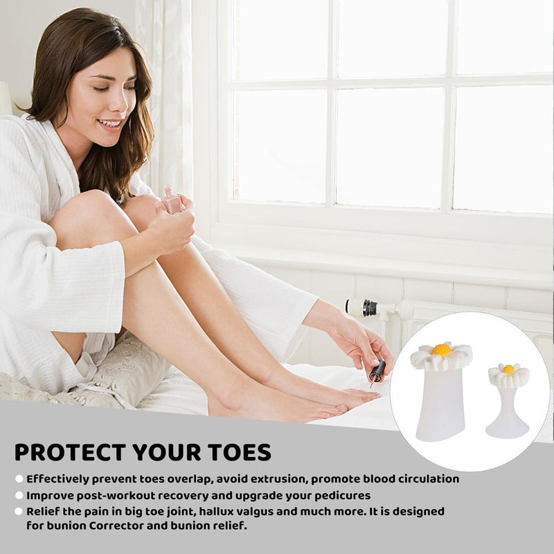 PRETYZOOM 16 Pcs Silicone Toe Separators Daisy Style Pedicure Tools Toe Divider Accessories for Nail Art Foot Care Spa Use - Image 4