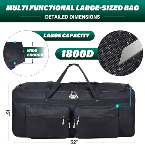 Gilbins Camp 1800 Denier Heavy Duty Soft Trunk With Shoulder Strap (Without Embroidery, 52"x18"x20" 18,720 Cu. Inch.) - Image 4