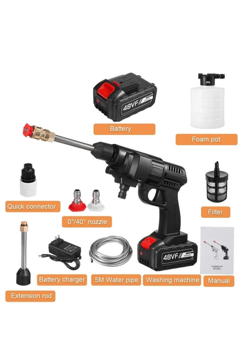 48 V Wireless High Pressure Car Wash Water Gun Portable High Pressure Washer Washing Auto Spray Garden Tool - Image 2