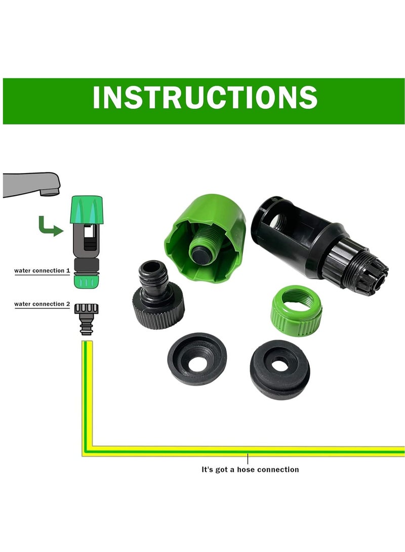خلاط الصنبور خرطوم موصل - مجموعتين مطبخ حديقة الري أنابيب محول سريع أداة، عالمية مطبخ أنابيب الخلاط تركيب مع 6 نقطة أنثى الصنبور موصل - Image 5