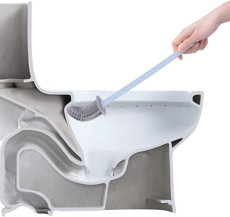 Shuttle Art Silicone Toilet Brushes,Toilet Brush and Holder Set for Bathroom, Deep-Cleaning Silicone Toilet Bowl Brush, Wall Mounting with Removable Bottom for Bathroom, Multicolor - Image 2