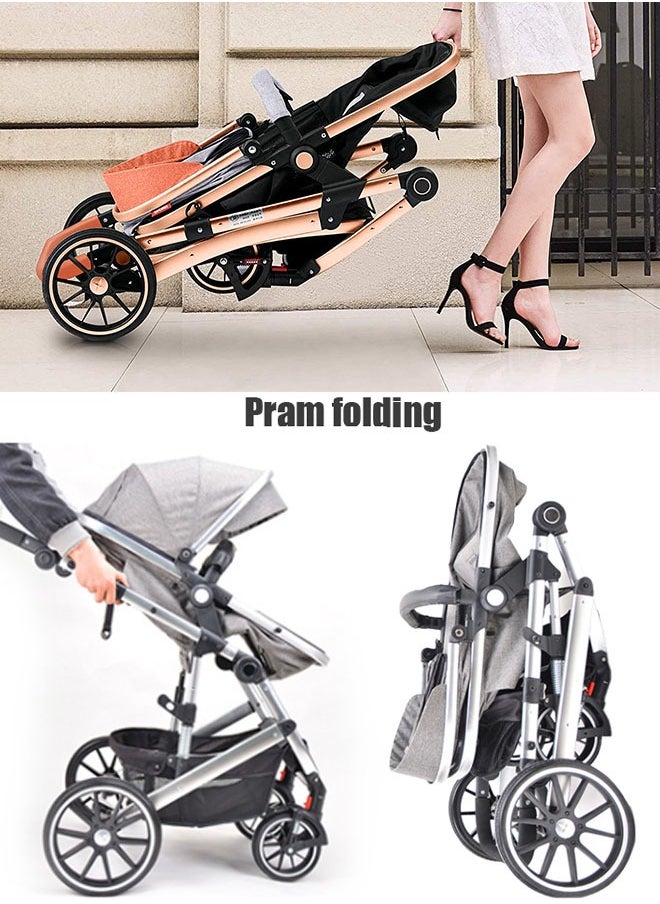 Generic - Foldable Baby Stroller Lightweight Folding Simple Ultra-small Children's Stroller Portable Cart Trolley with Storage Basket Kids Travel Stroller - Image 1