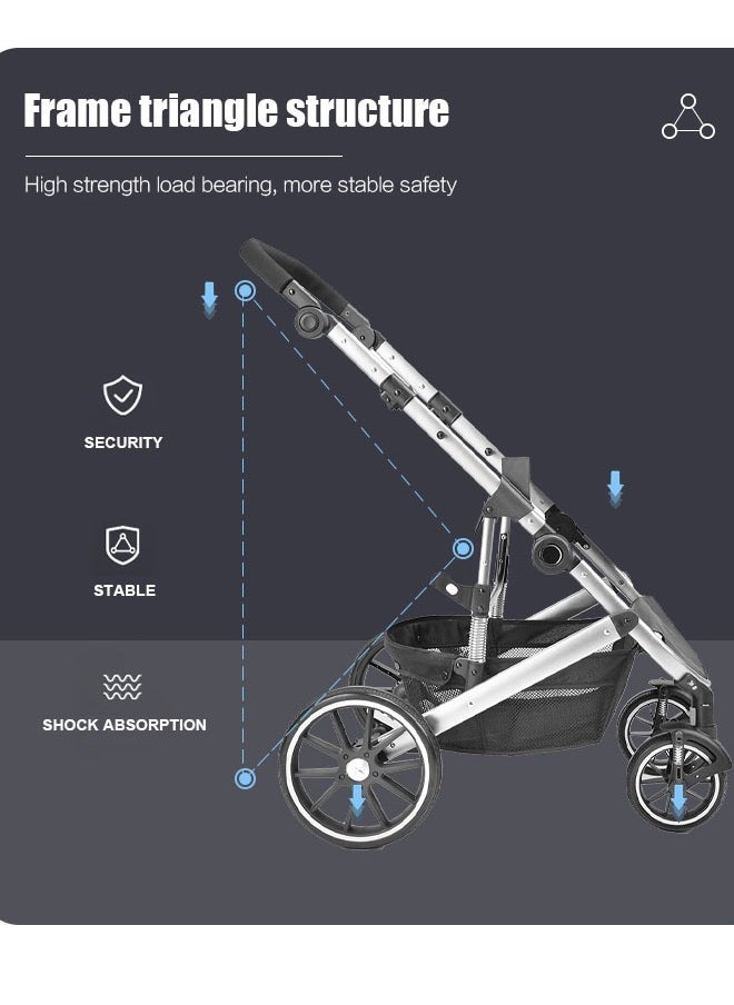 Generic - Foldable Baby Stroller Lightweight Folding Simple Ultra-small Children's Stroller Portable Cart Trolley with Storage Basket Kids Travel Stroller - Image 1