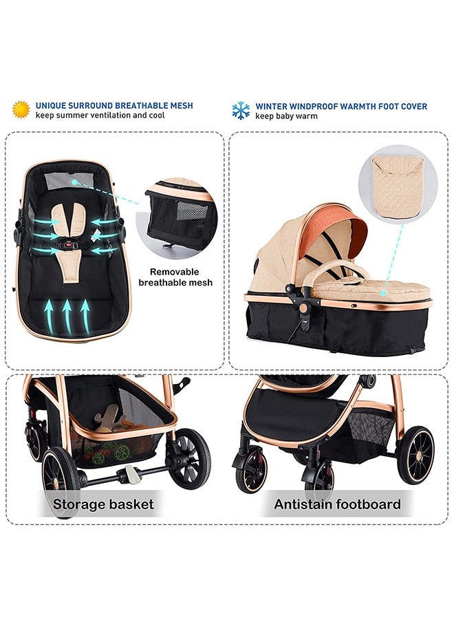 Generic - Foldable Baby Stroller Lightweight Folding Simple Ultra-small Children's Stroller Portable Cart Trolley with Storage Basket Kids Travel Stroller - Image 1