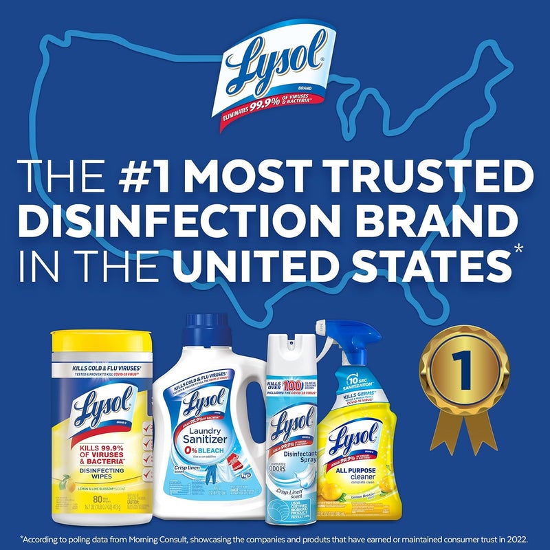 Lysol مناديل مطهرة، للتعقيم، والتعطير، والتنظيف، رائحة الليمون وزهرة الليمون، 35 قطعة - Image 4