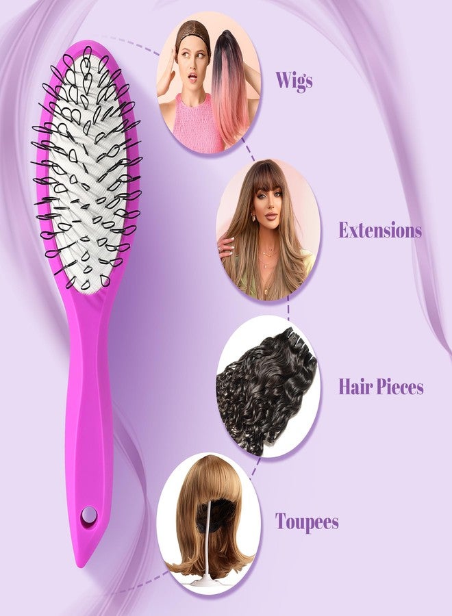 STYLEMATE Wig Brush Comb Set, Premium Matte Grip-2pcs Professional Extension Brush with Ergonomic Travel Size Design for Human and Synthetic Hair - Image 2