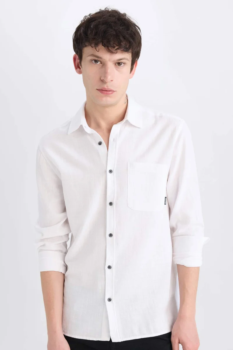 ديفاكتو Regular Fit Cotton Long Sleeve Shirt