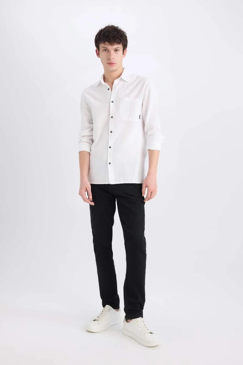 ديفاكتو Regular Fit Cotton Long Sleeve Shirt