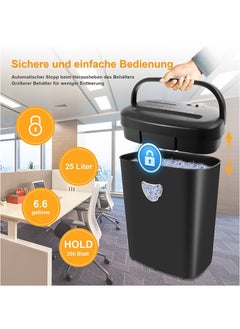 LY Paper Shredder,12-Sheet Cross Cut with 6.6-Gallon Basket, High Security Level P-4,3-Mode Design Shred Card/CD/Staple/Clip,Heavy Duty Shredder,Jam Proof System for Office  - Image 4