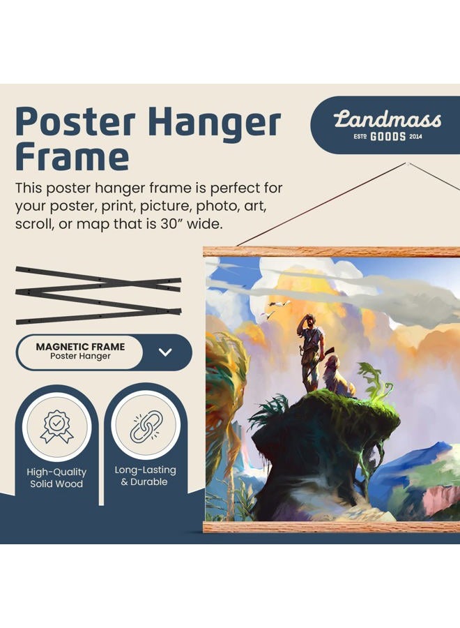 Landmass إطار ملصق مغناطيسي بعرض 40 بوصة، حامل ملصق - 40x20 40x27 40x30 40x60 - إطار من خشب الساج للملصقات، والطباعة، والصور، والخرائط، والمخطوطات، والفنون - Image 5
