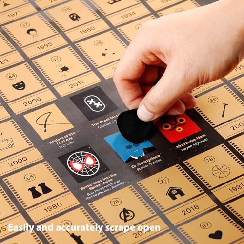 Tpudn Top 100 Movies Scratch Off Poster - Scratchable Movie Poster Challenge - Gift for movie lovers,Anniversary Wedding,Valentine's Day Gifts for Him or Her - Image 3
