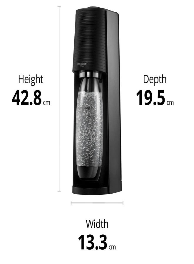 SodaStream - Terra Sparkling Water Maker | STARTER KIT | CQC CO2 system | Includes 1x CO2 Cylinder, 1x 32 Fl Oz Dishwasher Safe Bottle, 1x Bubly Flavor Drop | Combine with Pepsi Flavors | Black - Image 3
