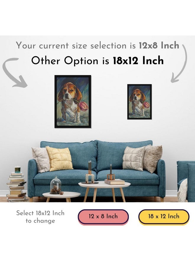 Mad Masters Dog Pet Animal Painting Aesthetic Hanging Photo Frame Decorative Item Home Decoration and Wall Decor for Living Room and Bedroom (MM 1524, 8x12 Inch, Paper, Without Plexi Glass) - Image 4