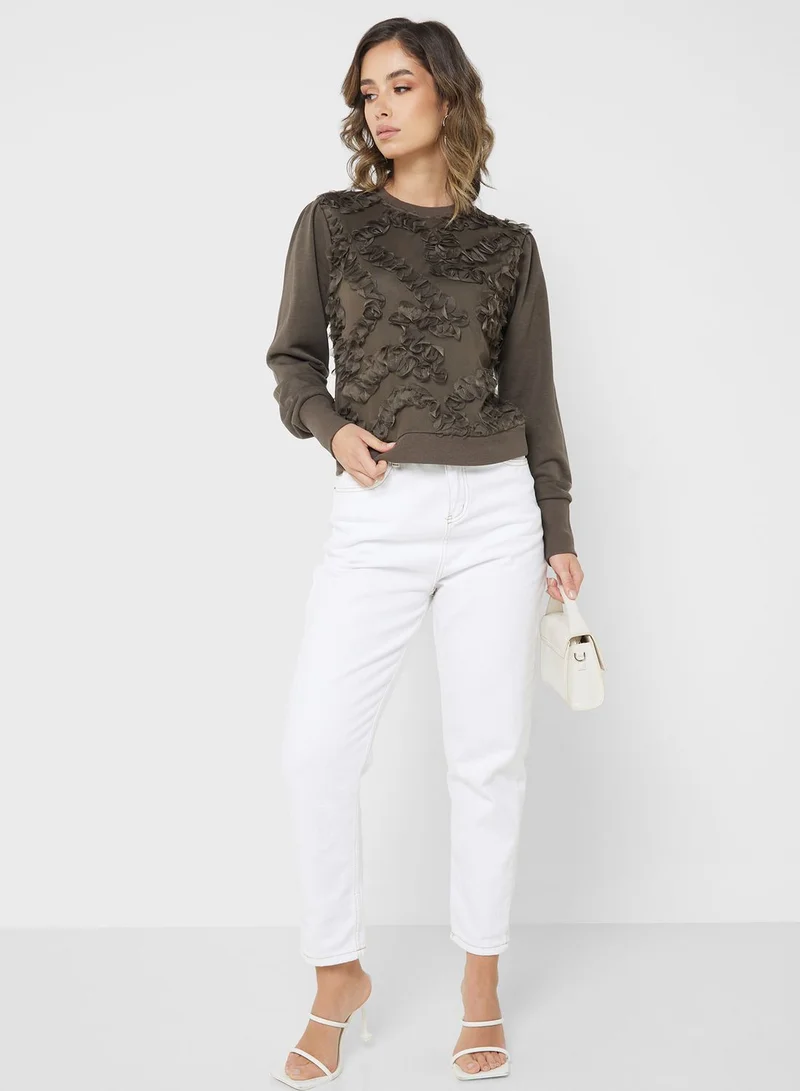 Jacqueline de Yong Front Lace Detail Top