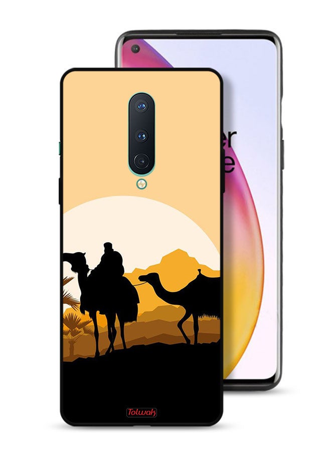 Tolwak OnePlus 8 4G Protective Case Cover Camels In Desert Art - Image 1