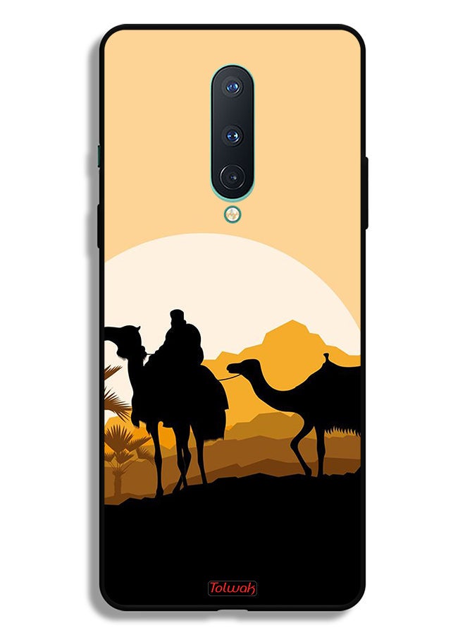 Tolwak OnePlus 8 4G Protective Case Cover Camels In Desert Art - Image 2