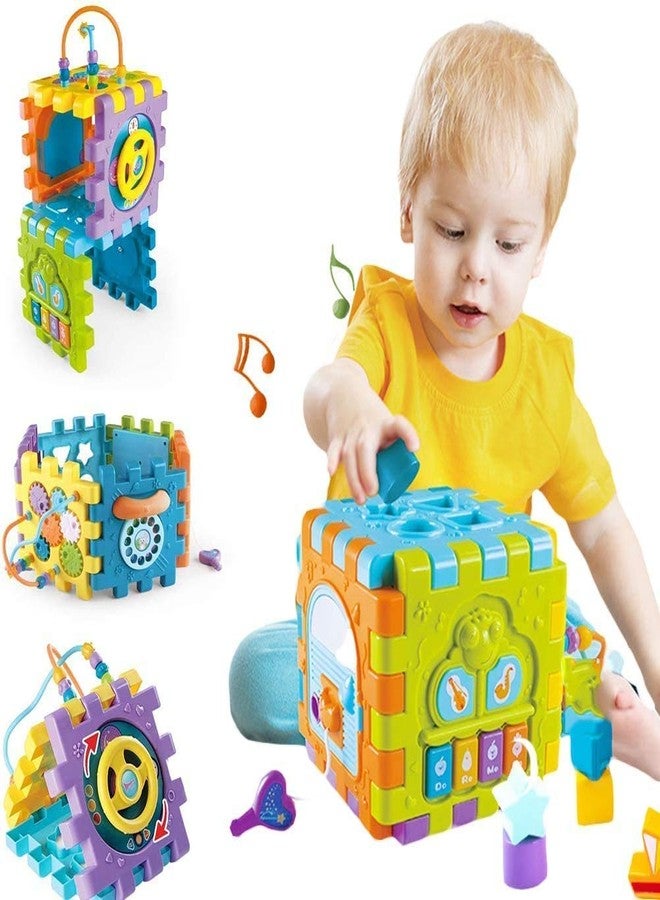 Yetli 6-in-1 Activity Cube for Toddlers 18M+ | Educational Learning Toy with Musical Piano, Shape Sorter, Bead Maze, Rotating Gears, Steering Wheel & Sensory Activities | Early Development Toys - Image 2