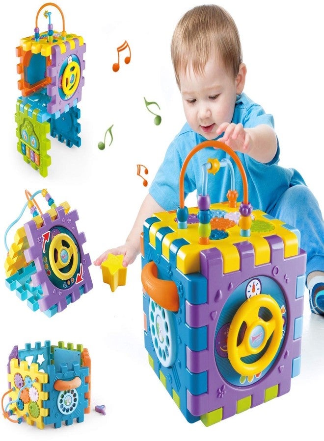 Yetli 6-in-1 Activity Cube for Toddlers 18M+ | Educational Learning Toy with Musical Piano, Shape Sorter, Bead Maze, Rotating Gears, Steering Wheel & Sensory Activities | Early Development Toys - Image 1