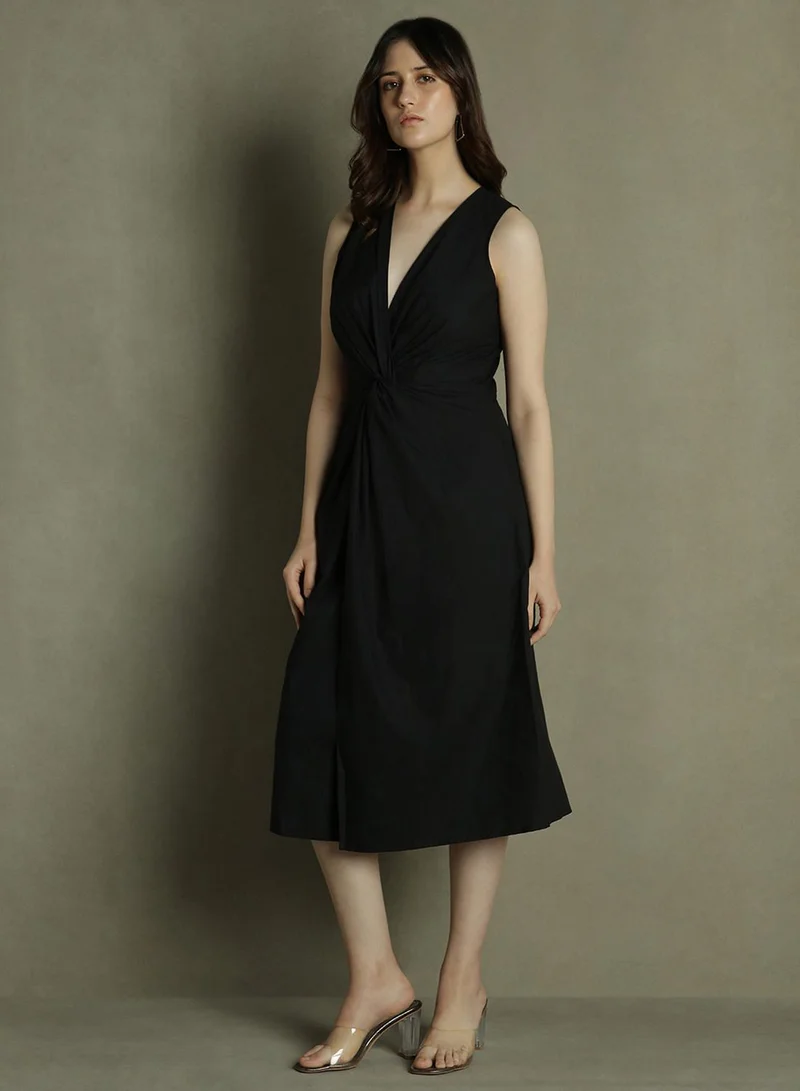 دينيس لينغو Knot-Front Sleeveless Dress