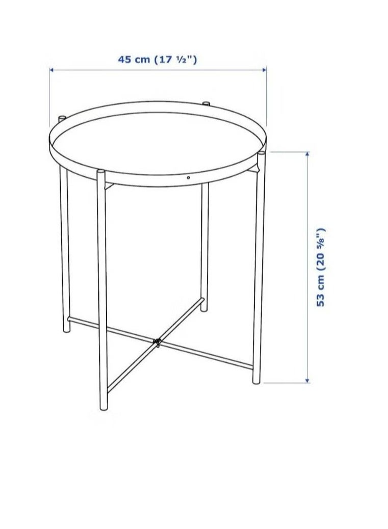 أساسيات 360 طاولة قهوة معدنية دائرية مع سطح صينية قابل للفصل، طاولة جانبية فاخرة باللون الأسود على الطراز النوردي لغرفة المعيشة وغرفة النوم، 45×53 سم - Image 5