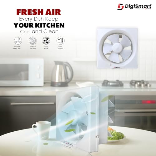 DIGISMART Exhaust Fan 1400 Rpm Ventilation High Effciency Quiet Design for Bathrooms, Kitchens & Workshop White Comes With 1 Year Warranty (8 Inch) - Image 5