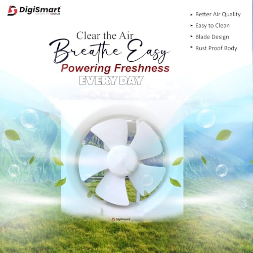 DIGISMART Exhaust Fan 1400 Rpm Ventilation High Effciency Quiet Design for Bathrooms, Kitchens & Workshop White Comes With 1 Year Warranty (8 Inch) - Image 4