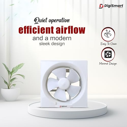 DIGISMART Exhaust Fan 1400 Rpm Ventilation High Effciency Quiet Design for Bathrooms, Kitchens & Workshop White Comes With 1 Year Warranty (8 Inch) - Image 2