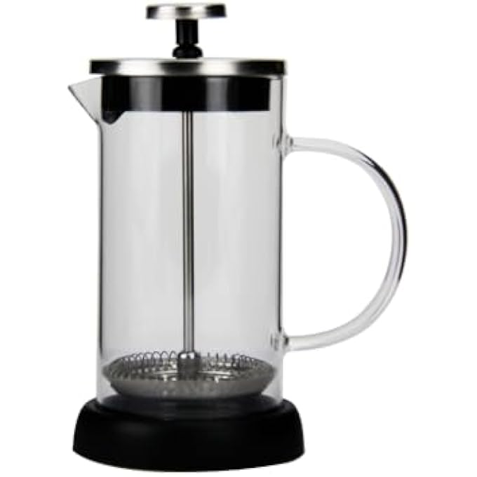 تيلاند ماكينة صنع القهوة بمكبس من زجاج البورسليكات، ماكينة تحضير قهوة ذات جدار واحد مقاومة للحرارة، وعاء قهوة بارد، كوبين للمطبخ والهدايا، آمنة للاستخدام في غسالة الأطباق، سعة 350 مل - Image 1