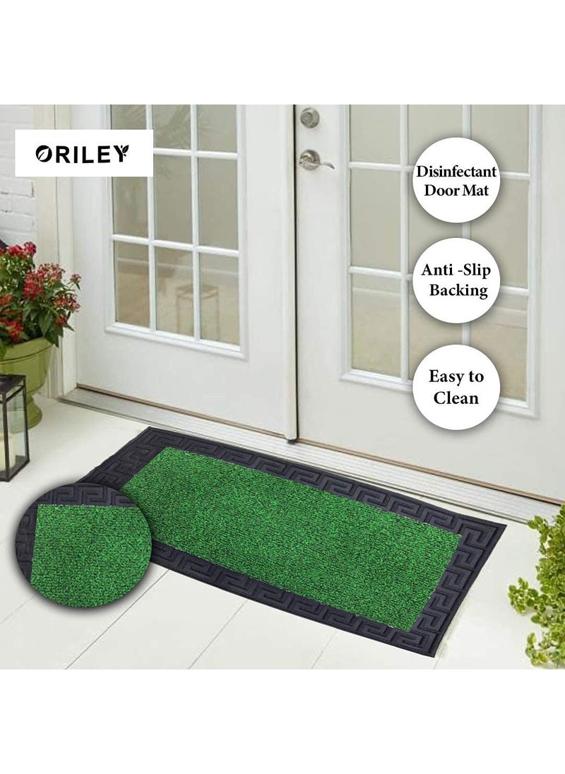 ORILEY - ORILEY Disinfectant Floor Mat Shoe Sole Sanitizing Disinfection Entrance Doormat Pad Feet Scraper Cl (45 cm x 75 cm, Green) - Image 1