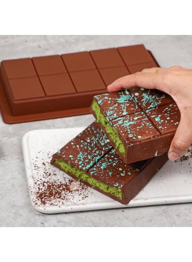 Deep Chocolate Bar Molds 2 Pack, Large and Thick Silicone Chocolate Bar Molds for Stuffed Bar, Big Chocolate Candy Bar Mold for Filling Knafeh Pistachio Chocolate Bar - Image 5