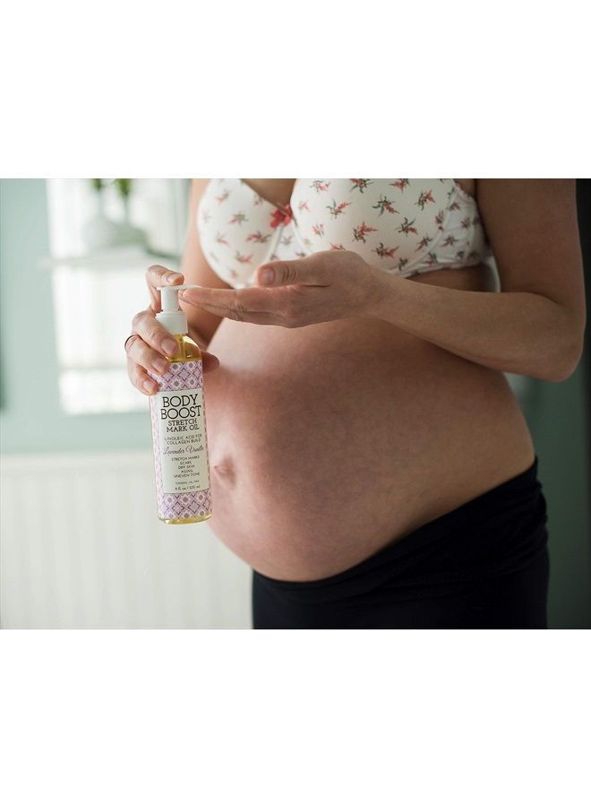 Body Boost زيت لافندر فانيليا لعلامات التمدد 8 أونصات - إصلاح علامات التمدد والندوب - آمن للحمل والرضاعة - نباتي - Image 4