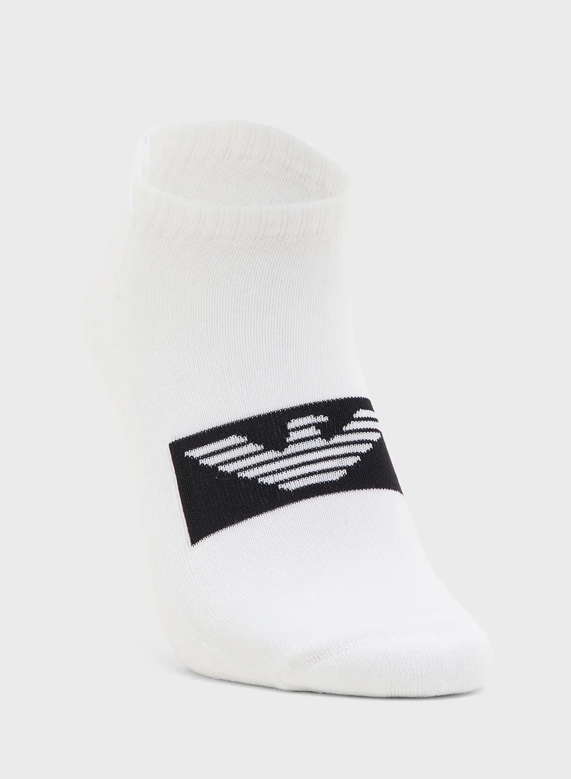 امبوريو ارماني 2 Pack Of Logo Ankle Socks