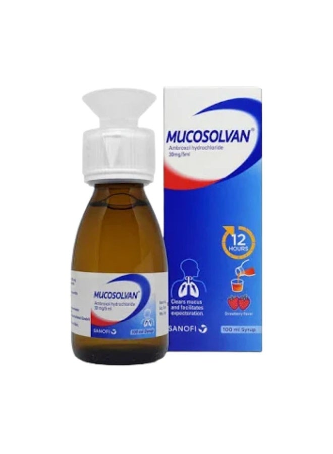 Mucosolvan Ambroxol Hydrochloride Syrup, 30mg/5ml, 100ml - Image 1