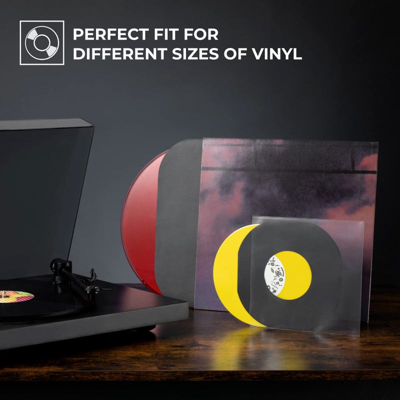 Big Fudge Vinyl Record Inner Sleeves - LP Album Covers in Heavyweight & Acid Free Paper - Protective Cover with Round Corners for 12" Records - Black, 50 Pack - Image 4