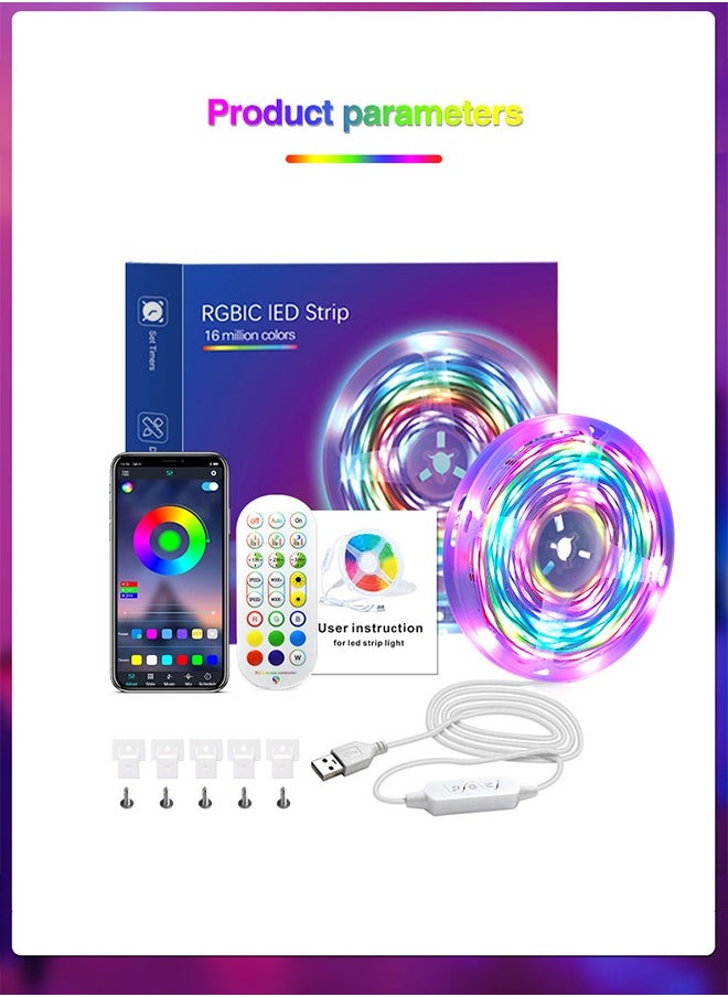 Litus - LED Light Strip RGB with Remote Control, USB Powered,Waterproof, Ideal for TV Backlighting, Gaming Room, Bedroom, and Indoor Decor – Available in Lengths 2m, 3m, 5m, and 10m. - Image 1