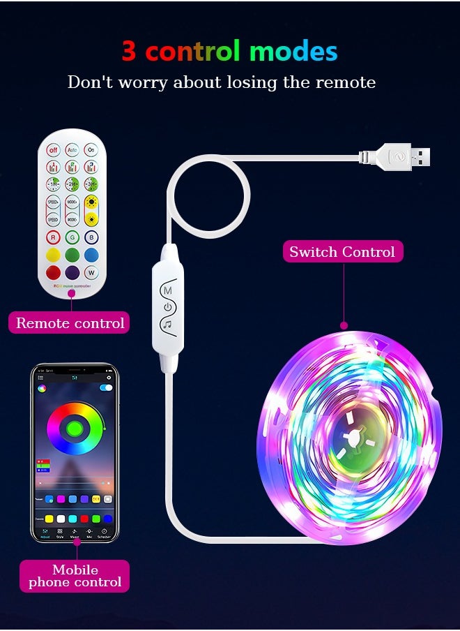 Litus - LED Light Strip RGB with Remote Control, USB Powered,Waterproof, Ideal for TV Backlighting, Gaming Room, Bedroom, and Indoor Decor – Available in Lengths 2m, 3m, 5m, and 10m. - Image 1