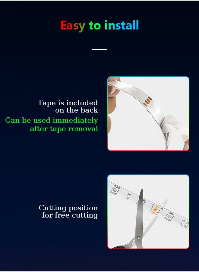 Litus - LED Light Strip RGB with Remote Control, USB Powered,Waterproof, Ideal for TV Backlighting, Gaming Room, Bedroom, and Indoor Decor – Available in Lengths 2m, 3m, 5m, and 10m. - Image 1