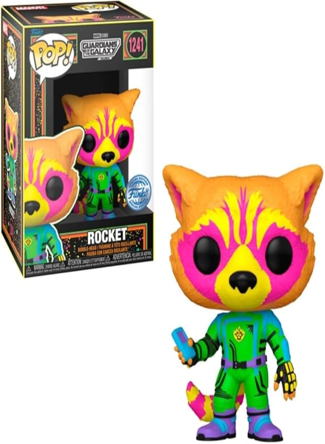 Funko Pop! Super Heroes : Marvel Guardian Of The Galaxy 3 - Rocket Raccoon (Blklt)(Exc)