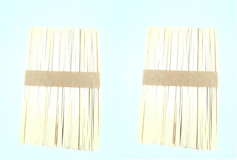 advancedestore Wood Craft Stick Straight Edge Natural Wooden Ice Cream Size 1x11cmPack of 200pcs - Image 1